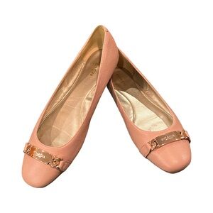 Coach Bianca Pebbled Leather Ballet Flats Pink Blush Size 9.5